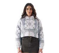 The Souled Store Paisley Passion - Giacca a maniche lunghe da donna e ragazza, chiusura lampo frontale con cappuccio e collo, bianco, 72