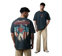 The Souled Store Peacemaker: Peace Out Uomini e Ragazzi Manica Corta Girocollo Grigio Antracite Stampato Grafica Supereroi Casual Streetwear Cotone Oversize T-Shirt, Peace Out, XL