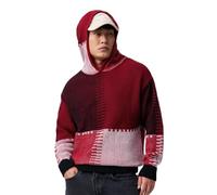 The Souled Store Red Ember Uomini e Ragazzi Maniche Piene Collo con Cappuccio Acrilico Rosso Vestibilità Oversize Casual Leggero Spalla Goccia Streetwear Pullover Invernali Alla Moda, Red Ember, 48