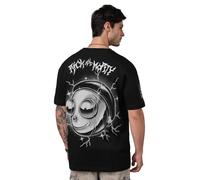 The Souled Store Rick & Morty: Sparky Uomini e Ragazzi Maniche Corte Girocollo Nero Grafica Stampata Leggera Casual Streetwear Spalla Goccia Cotone Oversize T-Shirt, nero, 42