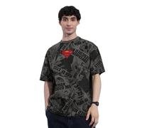 The Souled Store Superman: Uomini e Ragazzi Maniche Corte Girocollo Grigio Cotone Ricamato T-shirt Oversize, Nelle notizie, 58