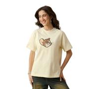 The Souled Store Tom and Jerry - T-shirt oversize in cotone con stampa grafica bianca da donna e ragazza, maniche corte, girocollo, stampa grafica bianca, È Jerry, 44