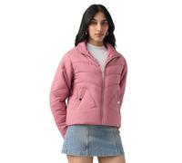 The Souled Store Two Hearts Donne e Ragazze Maniche Lunghe Colletto Spalmato Rosa Chevron Poliestere Trapuntato Vestibilità Regolare, Leggero Piumino per Tutti i Giorni, Due Cuori, S