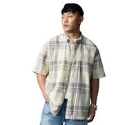 The Souled Store: Wild Teddy - Camicia da uomo e ragazzo, a maniche corte, colletto ampio, in cotone a quadri, leggera, con spalle cadenti, streetwear, oversize, alla moda, Orsacchiotto, 42