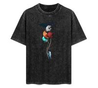 The Spacemans Trip T Men Casual Fashion Men's Basic Short Sleeve Boy Girl Hip Hop Top Tees T-Shirt Black L