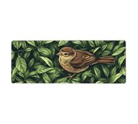 The Sparrow is Standing On The Green Leaf Tappetino per mouse in grande base in gomma antiscivolo estesa tappetino per mouse con bordi cuciti Gaming Pc Desktop grande tappetino per mouse 11,8 x 31,5