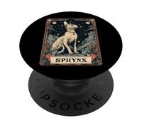 The Sphynx Cat Antico Egitto Tarocchi Luna strega PopSockets PopGrip Adesivo