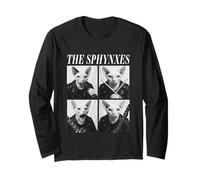 The Sphynxes Cats Rockers Animali Rock Music Emo Punk Band Maglia a Manica