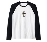 The Star Diamonds Gold Cross Maglia con Maniche Raglan