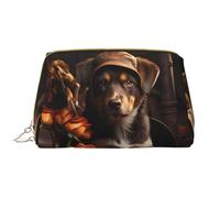 The Star-Spangled Bannermakeup Bag Organizer, beauty case per articoli da toeletta, astuccio con cerniera per pennelli (grande), Il cane nel cappello, Taglia unica
