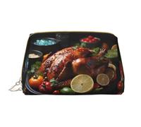 The Star-Spangled Bannermakeup Bag Organizer, beauty case per articoli da toeletta, astuccio con cerniera per pennelli (grande), Stuzzicante Tacchino Arrosto, Taglia unica