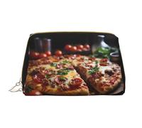 The Star-Spangled Bannermakeup Bag Organizer, beauty case per articoli da toeletta, astuccio con cerniera per pennelli (grande), Stuzzicante Pizza Con Salsiccia, Taglia unica