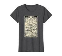 The Star Tarot Card I Fortune Teller I Goth Witchcraft Maglietta, Donna, Grigio Scuro, S