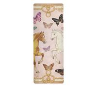 The Starry Sky and The Black Cat, tappetino da yoga caldo da 1 mm per allenamenti a pavimento stampato, antiscivolo, asciugamano opaco per yoga con borse 180,3 x 66 cm