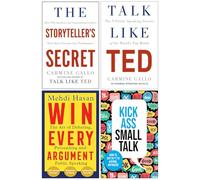 The Storyteller's Secret, Talk Like TED, Win Every Argument & Kick Ass Small Talk 4 Books Collection Set
