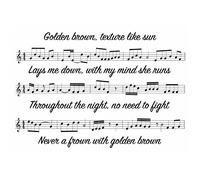 The Stranglers - Golden Brown - SONG SHEET ART Poster