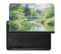 The Stream Is Wrapped in Greenery - Custodia per passaporto con blocco RFID, in pelle, per passaporto, protezione passaporto, carta di credito, accessori da viaggio