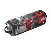The Streets of London - Borsa portautensili per capelli con tappetino resistente al calore, borsa portautensili portatile per ferro arricciacapelli, piastre liscianti, spazzole, clip e elastici per