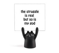 The Struggle is Real Citazioni Memo Holder Cartoon Gatto Nero Stand Decorazione