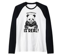The Struggle Is Real Cute Panda Bear Matematica Libro di Matematica Maglia con Maniche Raglan