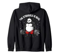 The Struggle Is Real Panda Gym Strength Felpa con Cappuccio