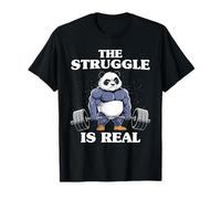 The Struggle Is Real Panda Sollevamento Pesi Deadlift Maglietta