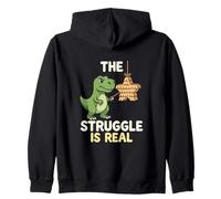 The Struggles Real Dino T-Rex Pignatta Cartoon Animal Felpa con Cappuccio