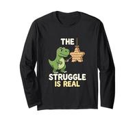 The Struggles Real Dino T-Rex Pignatta Cartoon Animal Maglia a Manica