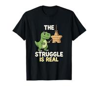 The Struggles Real Dino T-Rex Pignatta Cartoon Animal Maglietta