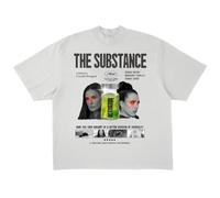 The Substance 2024 T-shirt bianca film horror girocollo manica corta cotone t-shirt uomo donna streetwear top, bianco, L