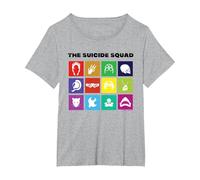The Suicide Squad Squad Icons Maglietta, Donna Plus-Size, Grigio Melange, 2X