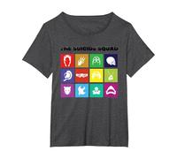The Suicide Squad Squad Icons Maglietta, Donna Plus-Size, Grigio Scuro, 4X