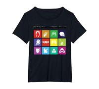 The Suicide Squad Squad Icons Maglietta, Donna Plus-Size, Nero, 6X