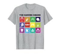 The Suicide Squad Squad Icons Maglietta, Uomo, Grigio Melange, S