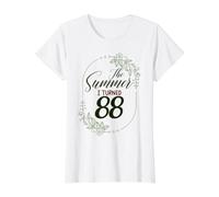 The Summer I Turned 88. Regalo da Donna per 88° Compleanno Floreale Maglietta con Stampa Grafica Economica, Donna, Bianco, XS