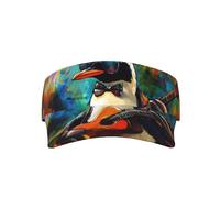 The Sunglasses Penguin Playing The Guitar Print Adult Sunscreen Visor Cap Sun Hat Cap Sport Visor Hat Cap Vuoto Top Baseball Cap per Uomo Donna Unisex Nero