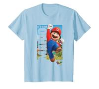 The Super Mario Bros. Movie It’s-a Me Mario Poster Maglietta, Bambini, Celeste, 3 Anni