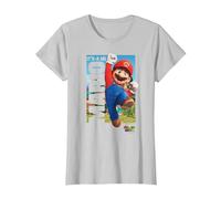 The Super Mario Bros. Movie It’s-a Me Mario Poster Maglietta, Donna, Argento, S