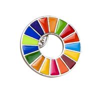 The Sustainable Development Goals Spilla Nazioni Unite SDG arcobaleno Pin Badge, Metallo, Altre pietre preziose