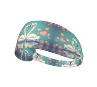 The Swan in Love, fascia elastica per capelli antiscivolo, traspirante, per donne e uomini, per allenamento, palestra, corsa, yoga, tennis