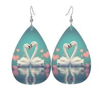 The Swan in Love, orecchini pendenti leggeri, perfetti per Natale o San Valentino