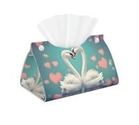 The Swan in Love - Scatola porta fazzoletti con stampa, organizer lungo per carta facciale, moderno, in pelle PU, per auto, camera da letto