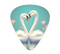 The Swan in Love, set di 12 plettri per chitarra, resistenti, antiscivolo, diverse dimensioni, per chitarra elettrica, chitarra acustica, ukulele