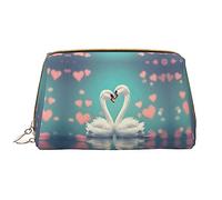 The Swan In Lovemakeup - Borsa organizer per cosmetici, con cerniera, per pennelli (grande), Il cigno innamorato, Taglia unica