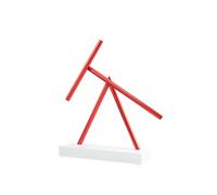 The Swinging Sticks® Basic - Scultura cinetica con Motore a impulsi | Base Bianca e aste in Alluminio Rosso | Doppio Pendolo con Illusione di Moto perpetuo | Oggetto per Gli Amanti del Design