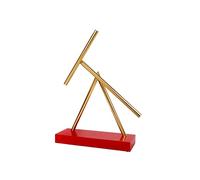 The Swinging Sticks Basic - Scultura cinetica in rosso e oro - Illusione mobile Perpetuum - Doppia sospensione in alluminio - affascinante oggetto decorativo per gli appassionati di tecnologia e
