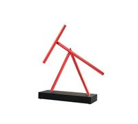 The Swinging Sticks Original Basic, l'illusione del movimento eterno, doppio elemento a pendolo in nero/rosso, scultura calmante e coinvolgente, per ambienti creativi e amanti dell'arte tecnica