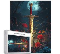 The Sword Shining Among The Flowers Puzzle da 1000 pezzi per adulti Scena da giardino al chiaro di luna puzzle impegnativo giochi di attività familiari colorato puzzle fai da te per regali decorativi