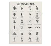 The Symbols of Reiki Poster A Complete Reference Chart for Energy Workers Meditation Room Canvas Art(Unframed,16x24inch(40x60cm))