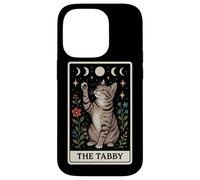 The Tabby Cat Grey Cat Tarocchi Carta Witchy Moon Custodia per iPhone 14 Pro